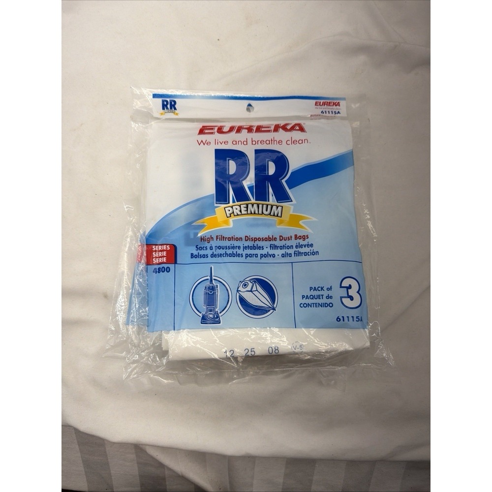 Eureka RR Premium High Filtration Vacuum Cleaner Bag 3 Pack.Series 4800 #61115A